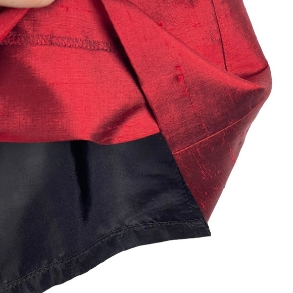 BROOKS BROTHERS RED 100% SILK KNEE LENGTH HOLIDAY SKIRT - Picture 9 of 11